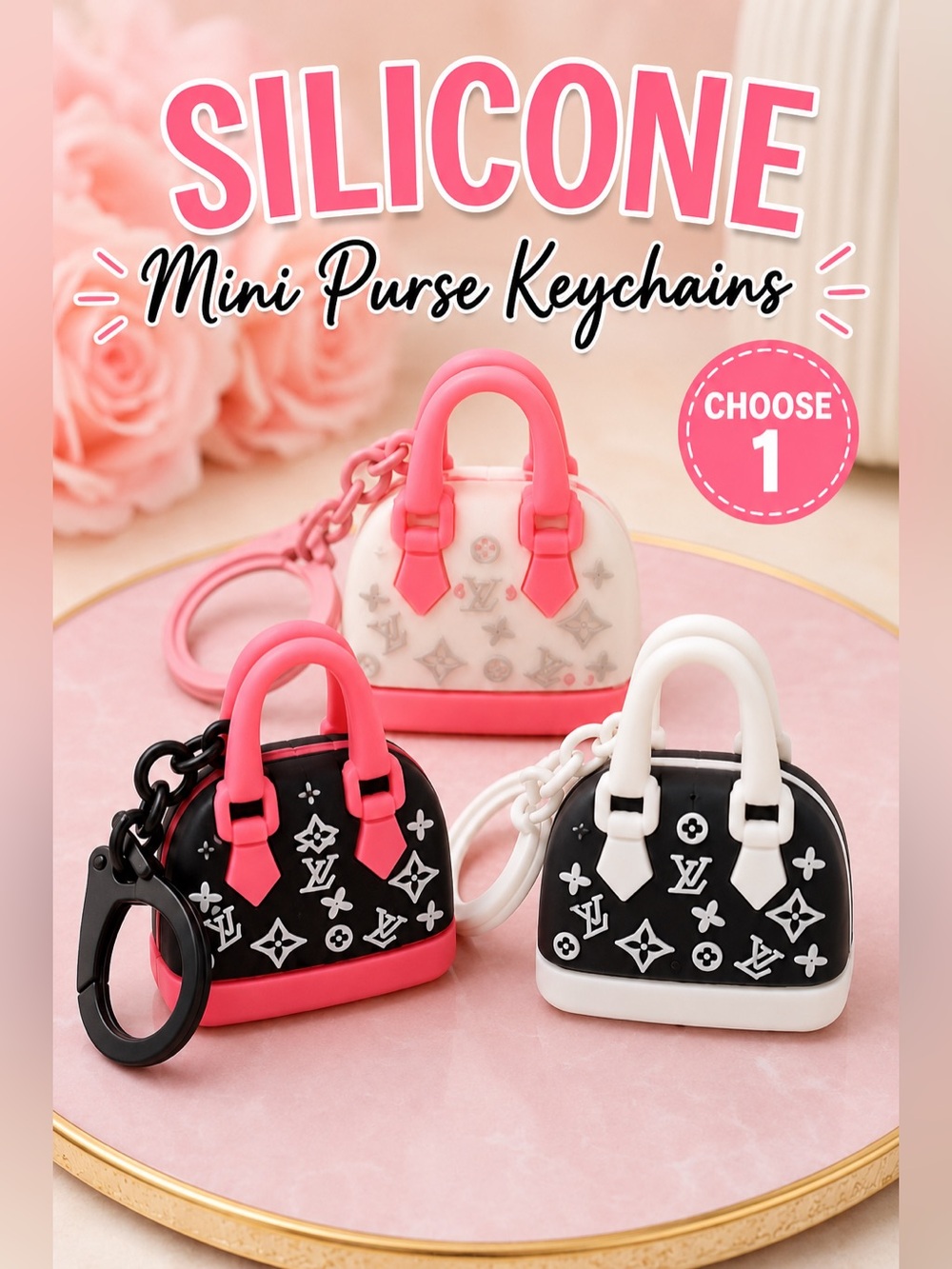 FASHION Silicone Mini Purse Keychain - Choose 1